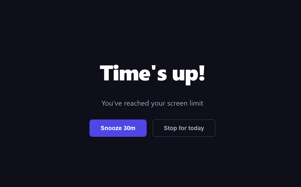 Fullscreen overlay when limit is reached